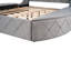 Grand lit avec rangement en velours rembourré, tête de lit à oreilles, 1 grand tiroir et 2 sièges de rangement latéraux et tabourets-1066995051
