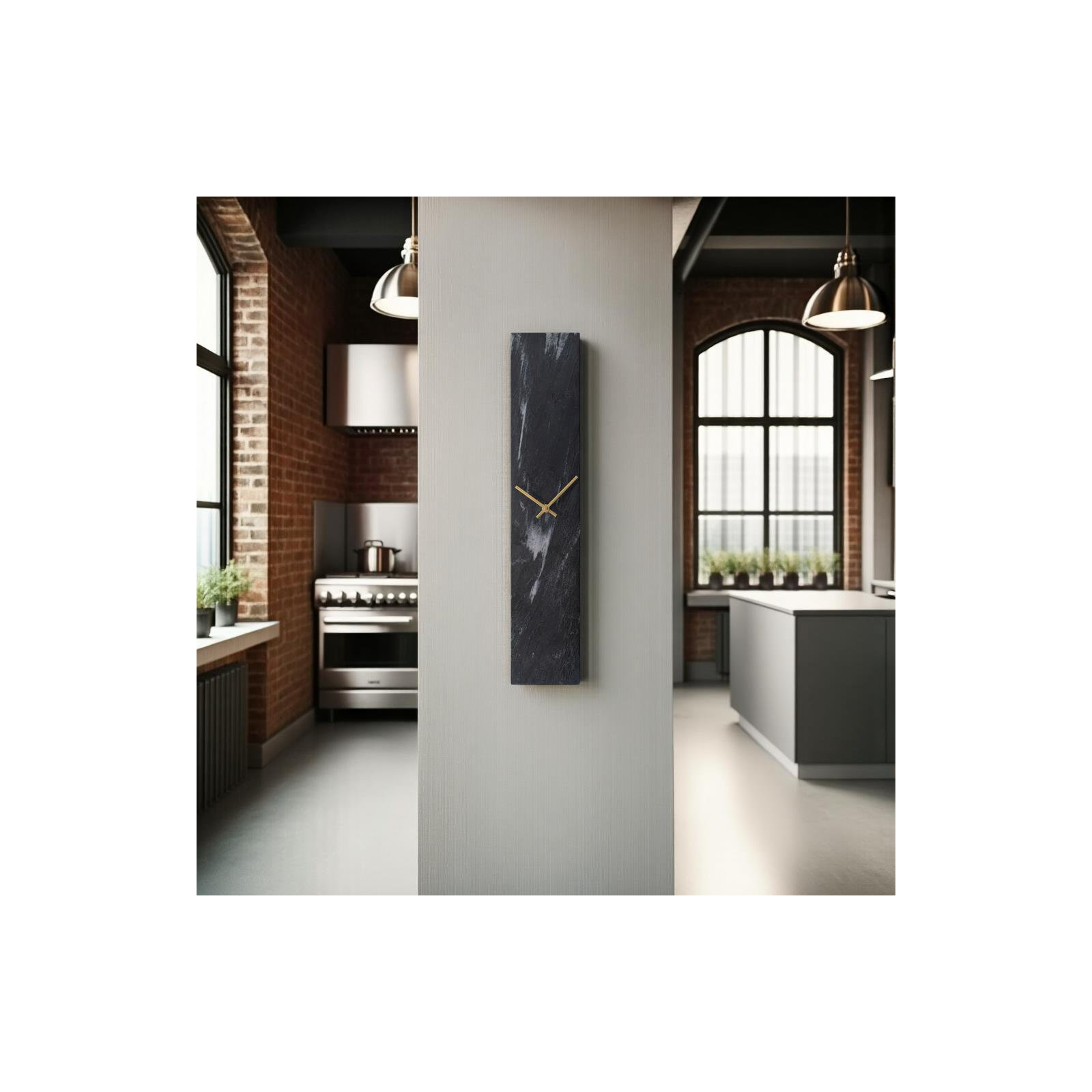 Mies Black Marble Monolith Clock