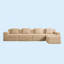 Canapé modulaire modulaire en L à 4 places sans os, canapé modulaire Cloud avec assise profonde, canapé modulaire moderne à 4 places avec coussins décoratifs et 1 repose-pieds mobile, tissu en velours côtelé-320966934