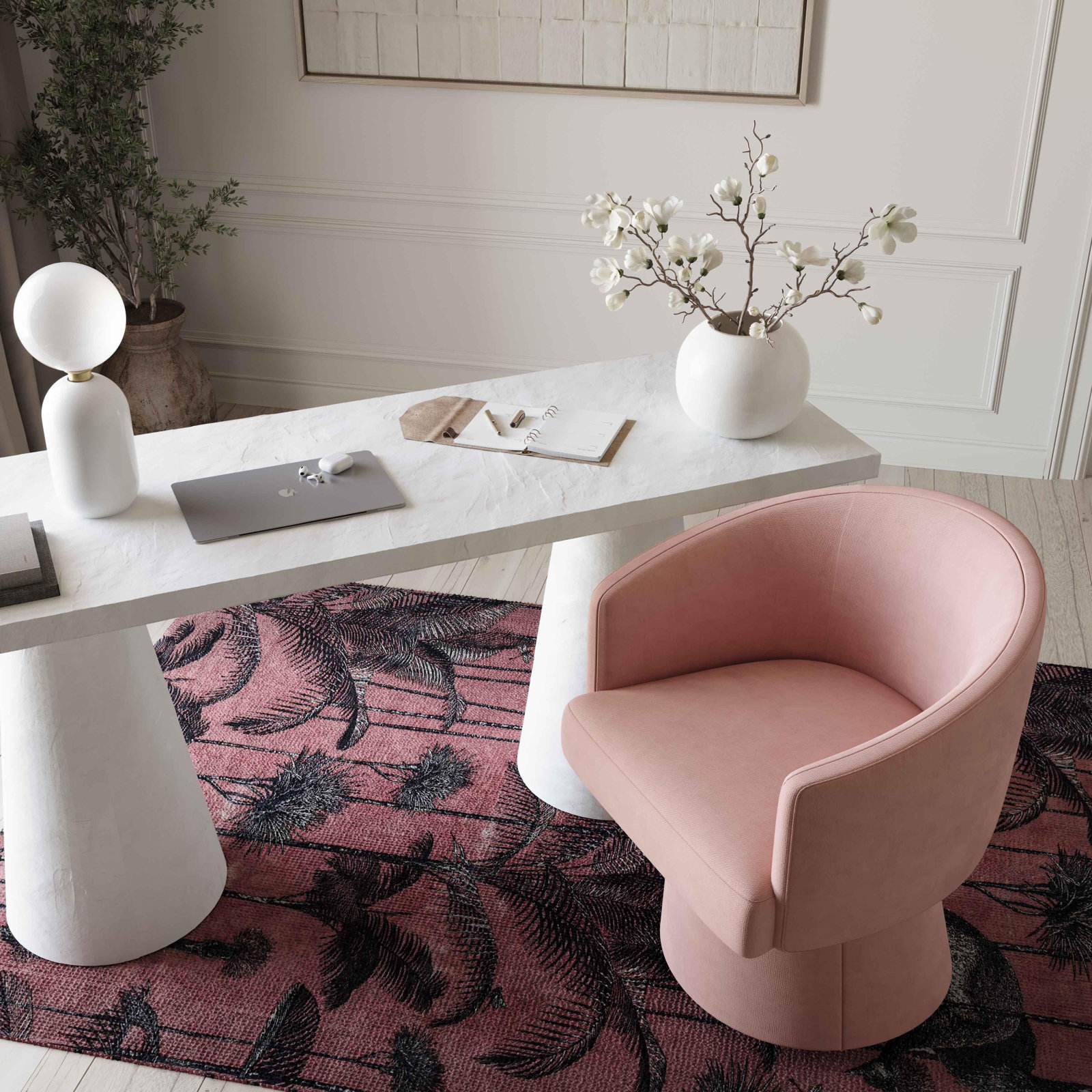 Chadbourn Recycled Fabric Office Chair, Pink