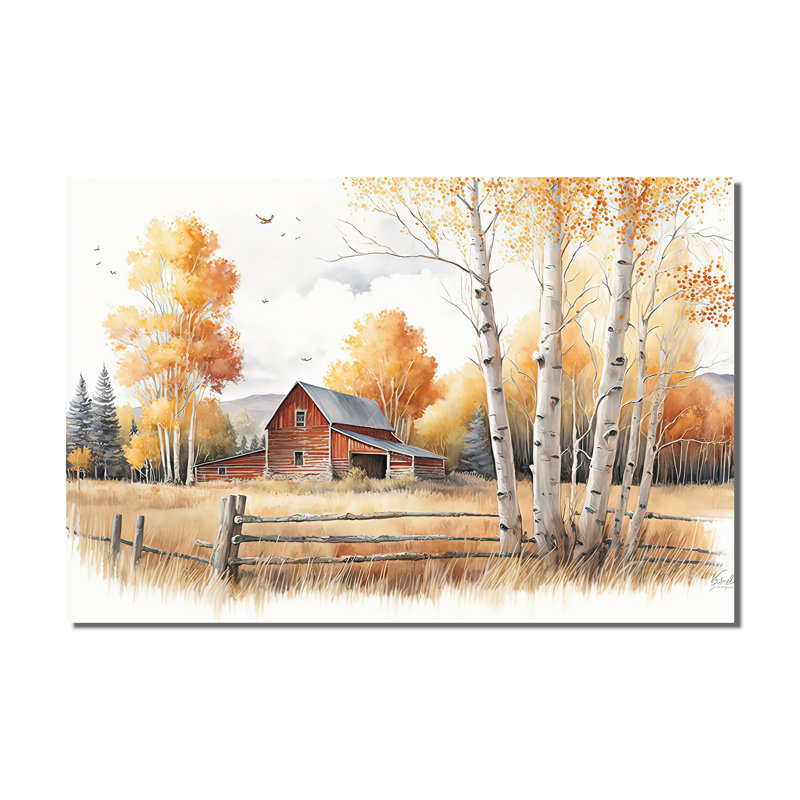 Chemin vers la grange V - art mural paysage de grange