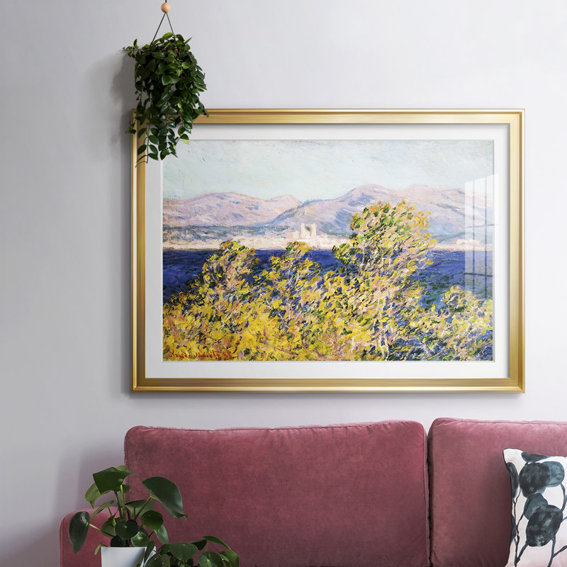 Antibes, vue du Cap Marten, Mistral Wind, 1888, reproduction d'art sur papier, Or, H 19 po x l 27 po x P 1,5 po
