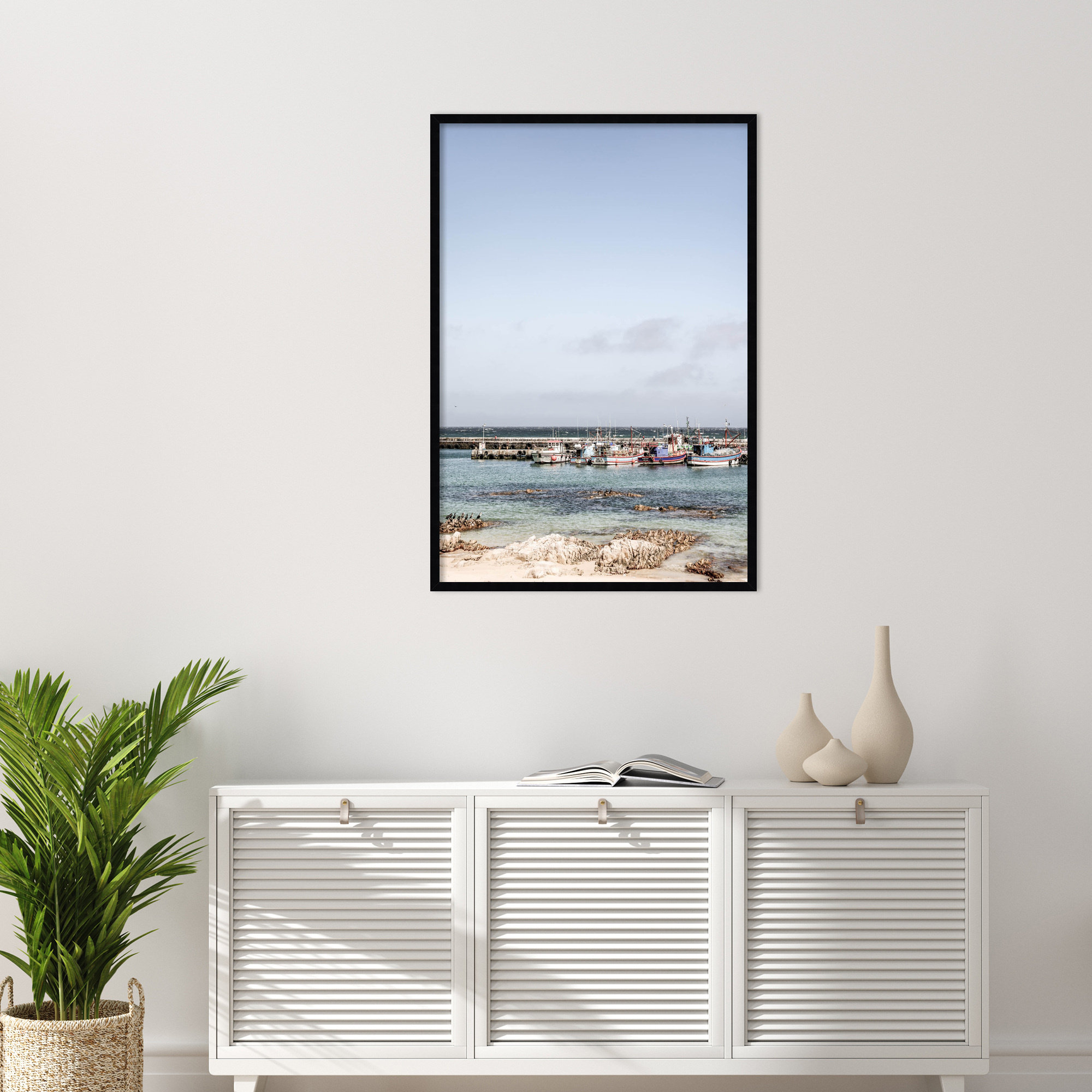 Kalk Bay Beach by Shot by Clint Wood Framed Wall Art Print, Black, 41" H x 28" W