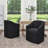  25" Wide Modern No Assembly Linen Barrel Back Upholstered Dining Armchair with Interchangeable Casters & Fixed Feet (Set of 2)-1196611500