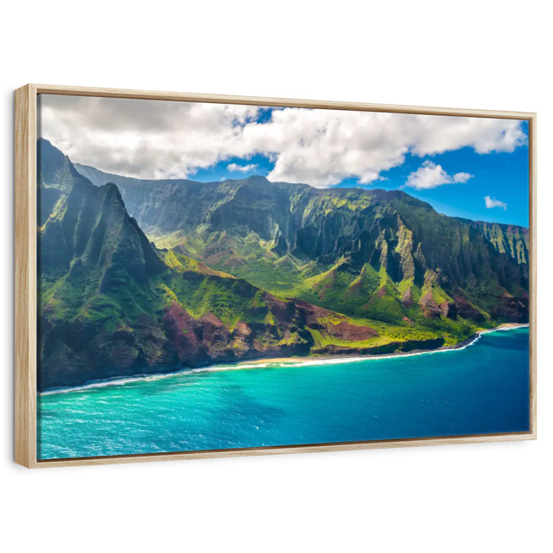 Kauai, Cadre flottant en bois naturel, 40 po x 27 po