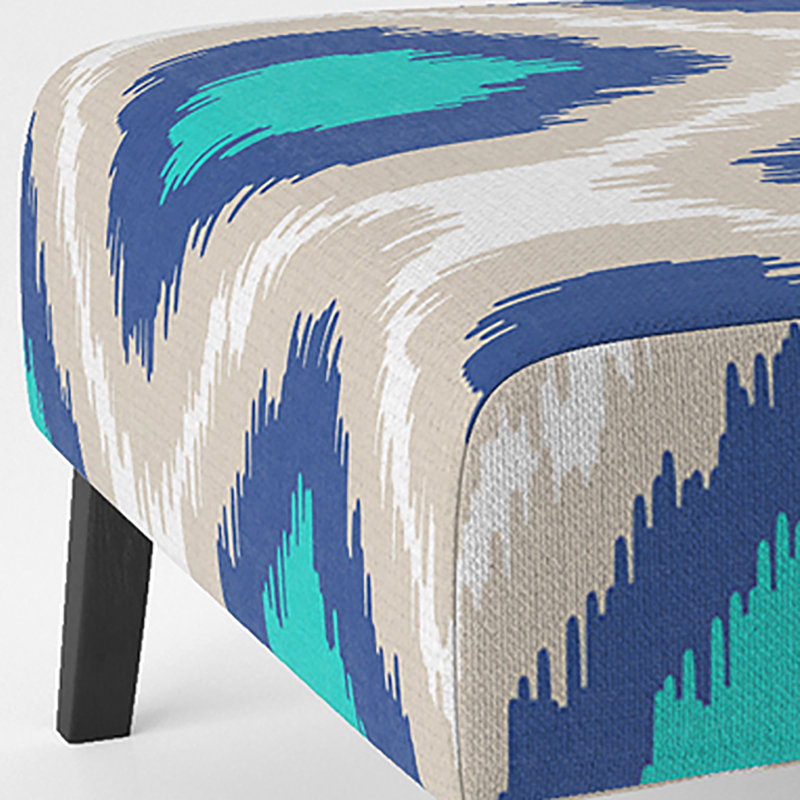 Fauteuil de chambre rembourré à motif Ikat Ogee