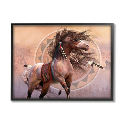 Az-060-Framed " Spirit Warrior Horse " by Laurie Prindle