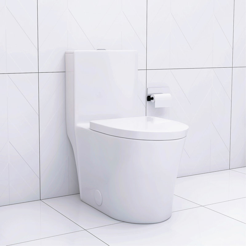 Toilette allongée une pièce - blanc