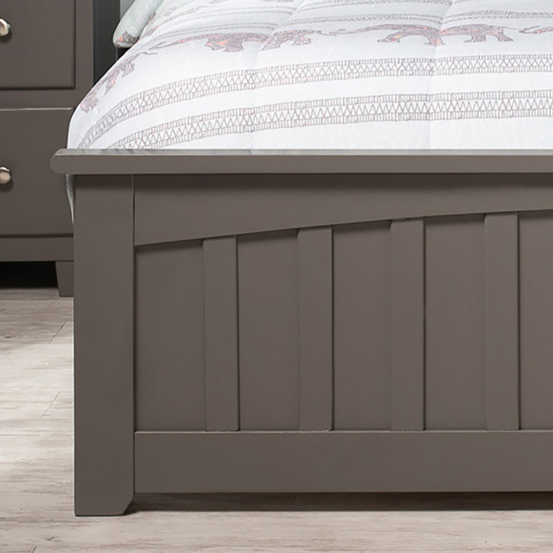 Mission Low Profile Solid Wood Platform Bed with Matching Footboard, Full, Espresso