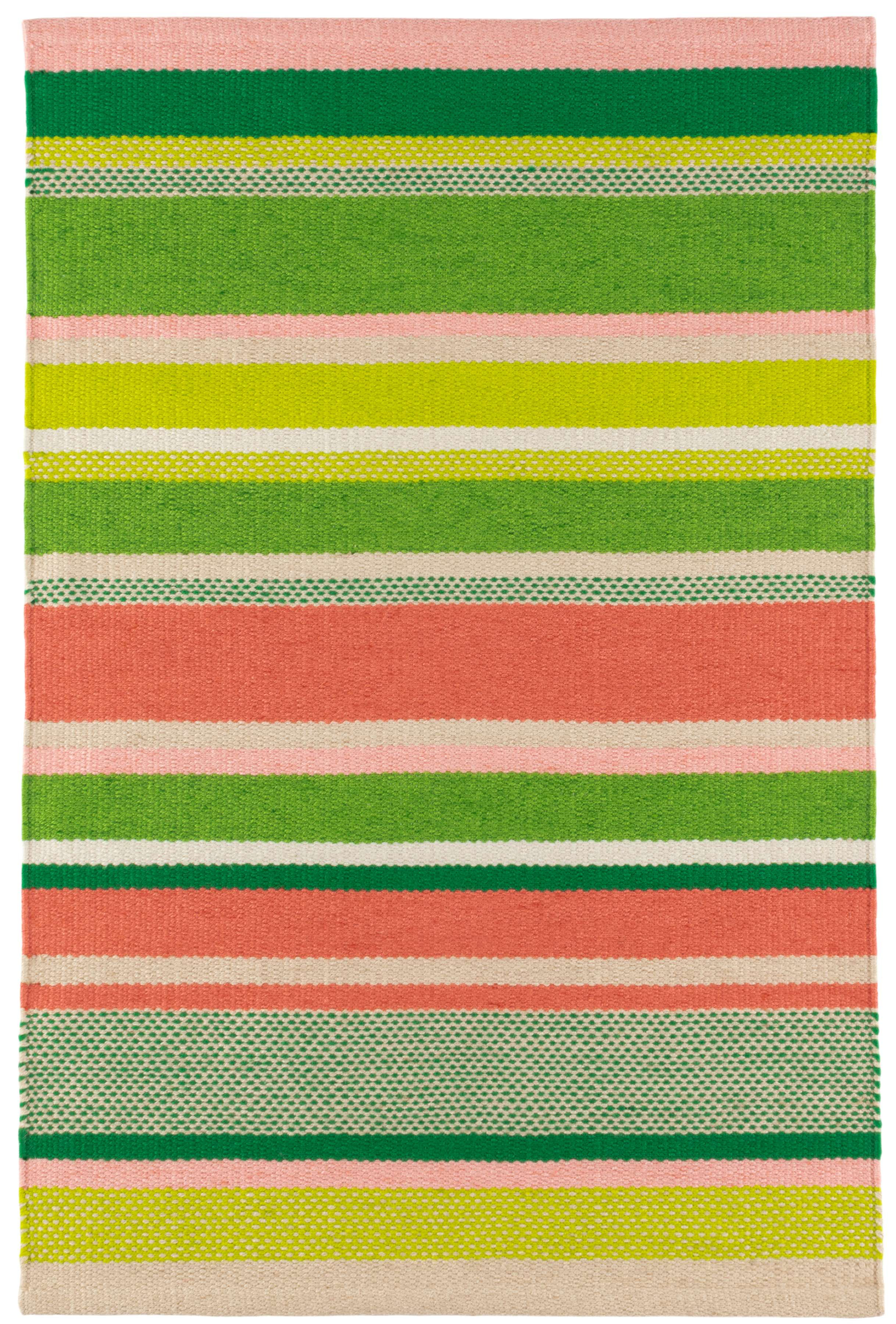 Dash and Albert Rugs Seed Stitch Stripe Watermelon Handwoven Indoor ...