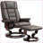 Recliner with Ottoman, Modern Faux Leather Swivel Chair with High Back Wood Frame | Walnut Brown | Living Room Bedroom-553422724