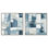 Ensemble moderne abstrait en verre acrylique ultra-moderne encadré abstrait bleu minimaliste par Art Remedy, cadre argenté, 30 x 30