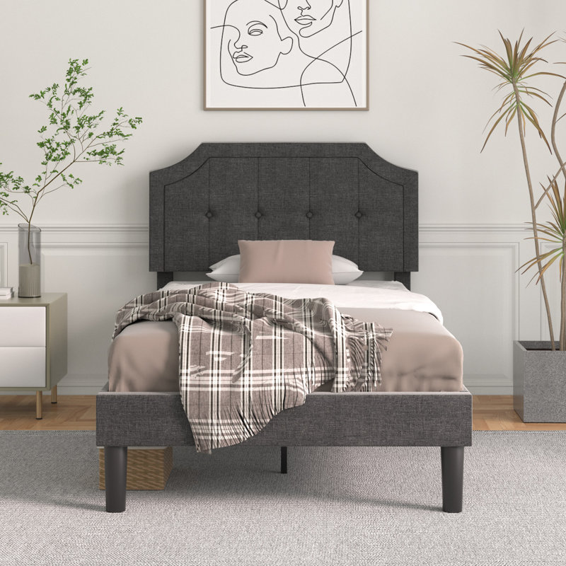 Tête de lit tapissier Sietje, Simple, Gris foncé