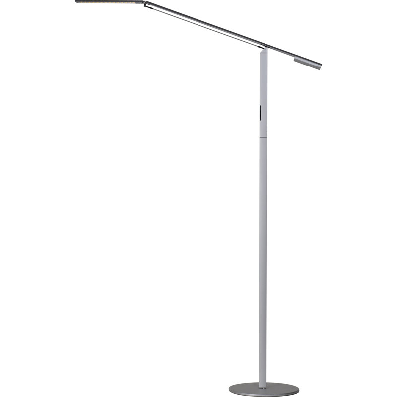 144.15cm LED Task Floor Lamp, Silver
