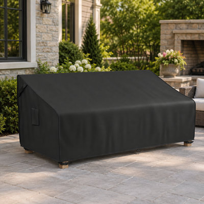 Waterproof 3-Seater Outdoor Sofa Cover, Heavy Duty Patio Couch Cover, 92" W x 42" D x 35" H, Classic Black