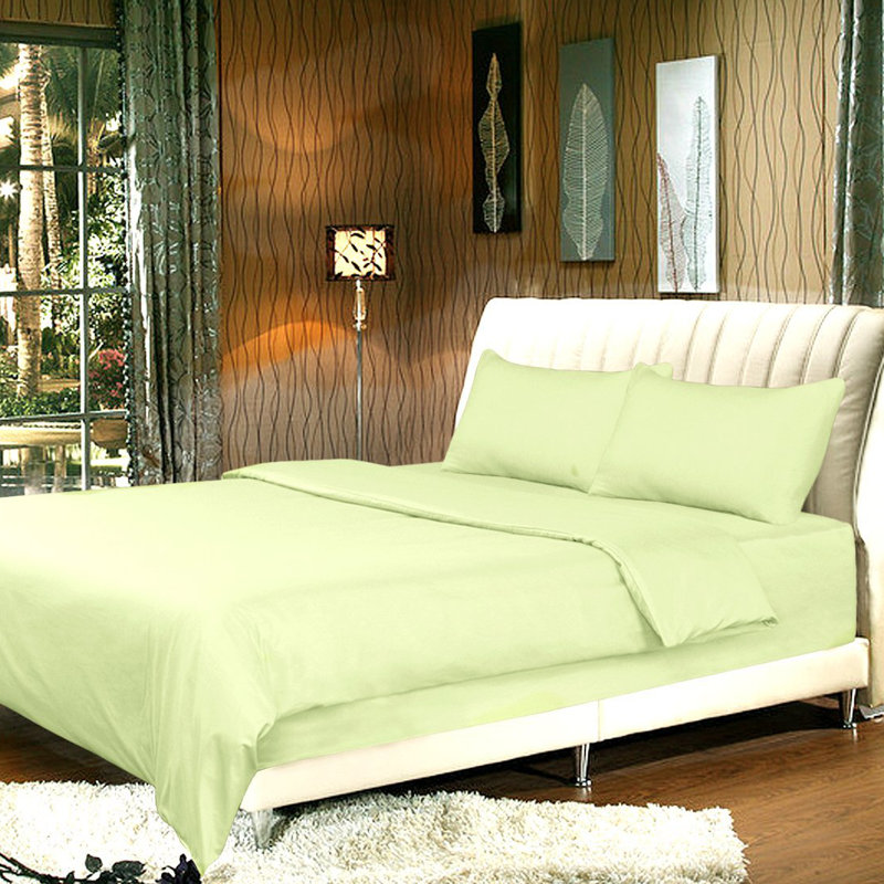  Ensemble de housse de couette en microfibre moderne et contemporain, Très grand, Vert clair