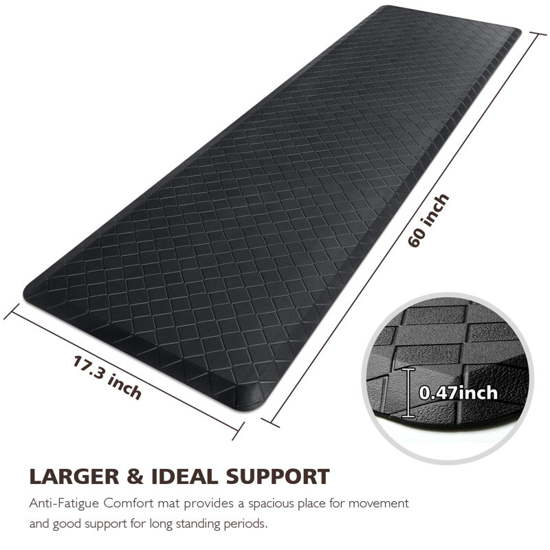 Tapis confort anti-fatigue et imperméable, Noir