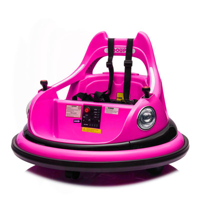 12V Ride On Bumper Car For Kids,Electric Car For Kids,1.5-5 Years Old,W/Remote Control, LED Lights, Bluetooth & 360 Degree Spin, Vehicle Body With Anti-Collision Paddingfive-Point Safety Belt,2Wd
