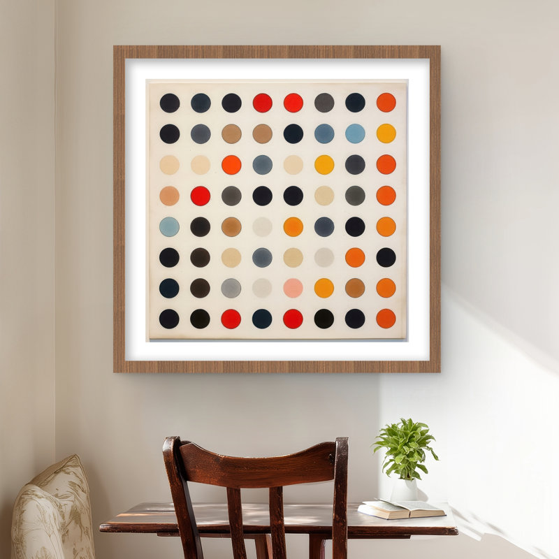 Éloignement des cercles - impression matte encadrée minimaliste, Brun, H 24 po x l 24 po