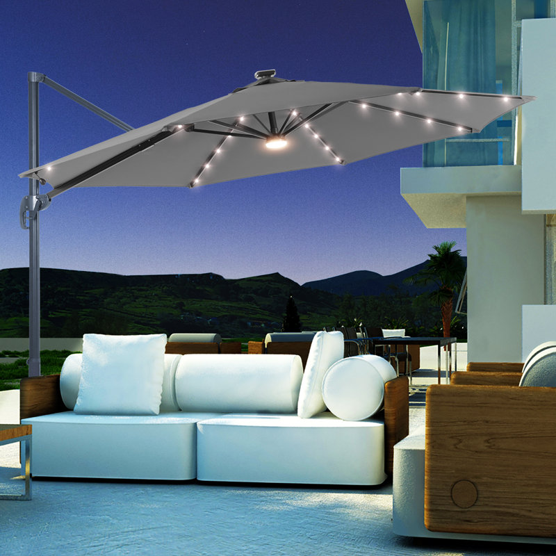 Parasol en porte-à-faux 132,1 po Sabnam, Gris