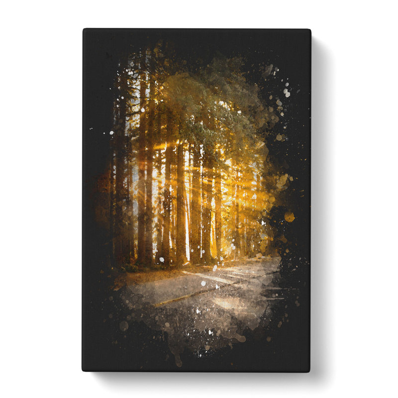 Sunlight Through the Forest - Wrapped Canvas Graphic Art Print, 60cm H x 40cm W x 3cm D