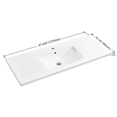 Meuble-lavabo simple 48 po avec lavabo encastré en céramique Lunea - rangement large, portes à fermeture douce et esthétique d'inspiration scandinave