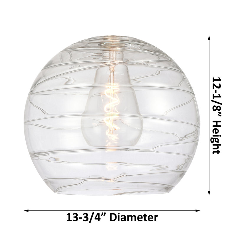 1 - Light Single Globle Pendant, Matte Black, 15.88" H x 13" W x 13" D, Light Smoke