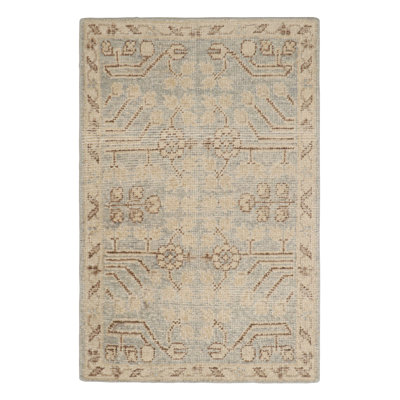 Rug & Kilim’S Khotan Samarkand Style Scatter Rug With Geometric Patterns