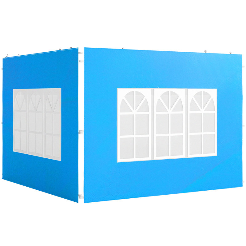 Outsunny Gazebo Side Panels with Window for 3x3(m) or 3x6m Canopy, Blue