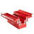 Tool Box 18-inch 3-Tier 5-Tray Folding Cantilever Toolbox with Handle Red