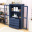 Armoire de cuisine avec portes en verre et 4 tiroirs-1995268434