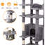 Arbre à chat pour chats d'intérieur, arbre à chat multi-niveaux en peluche avec poteaux à griffer et perchoir supérieur, condo pour chats d'intérieur avec échelle d'escalade, tour d'escalade pour chat, maisonnette pour animaux de compagnie