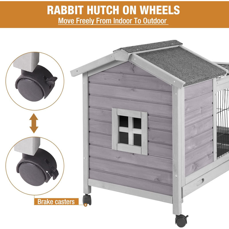 Cage à lapin à l'intérieur et à l'extérieur pour grand lapin, cochon d'Inde, lapin et autres petits animaux