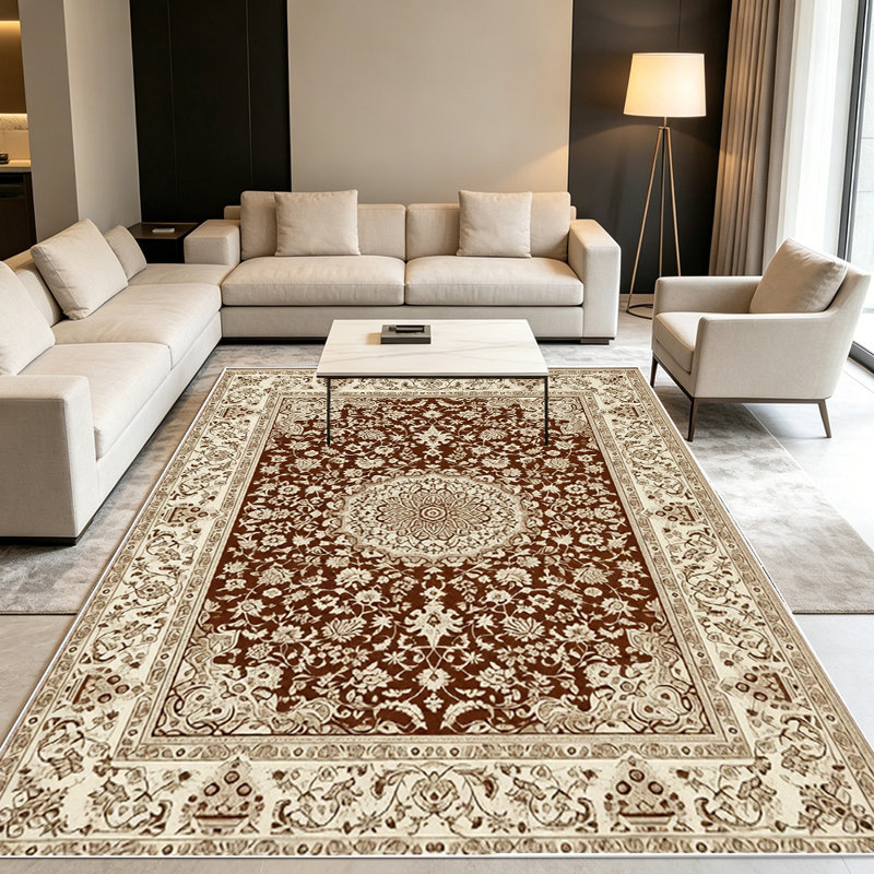Vintage Persian pattern carpet, soft and easy to clean, suitable for living room, bedroom, dining room, study room, and other indoor decoration carpets for multiple scenes