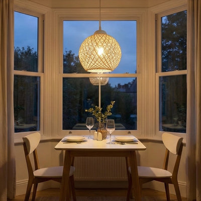 Luminaire suspendu globe en coton