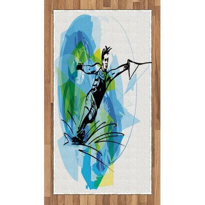 Tapis décoratif à haute densité en fibres de polyester Sports