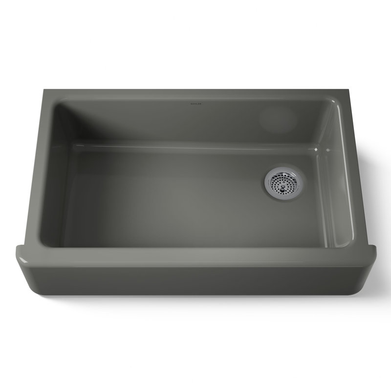 Whitehaven Self-Trimming 36" L x 22" W Farmhouse Kitchen Sink, Thunder Gray