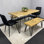 Wooden Dining Table with 2 Benches and 2 Velvet Chairs