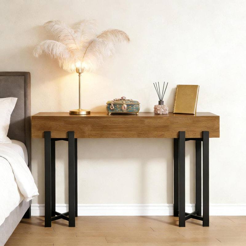 Foyer Table,Rustic Console Table,Hallway Table,Sofa Table,Display Shelf, Rustic Brown