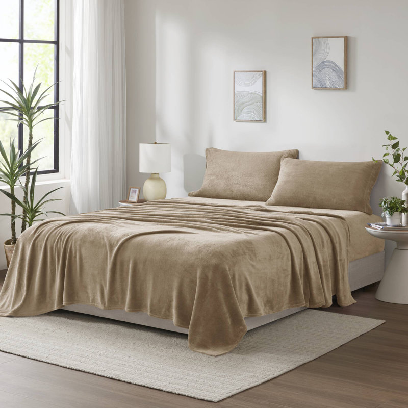 Taupe Full Soft Plush Microfiber Sheet Set