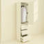 Armoire-penderie mince en bois avec tiroirs