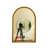20'' Avri Mirror, Golden Beaded Arch-Shaped PU Decorative Mirror In Retro Style