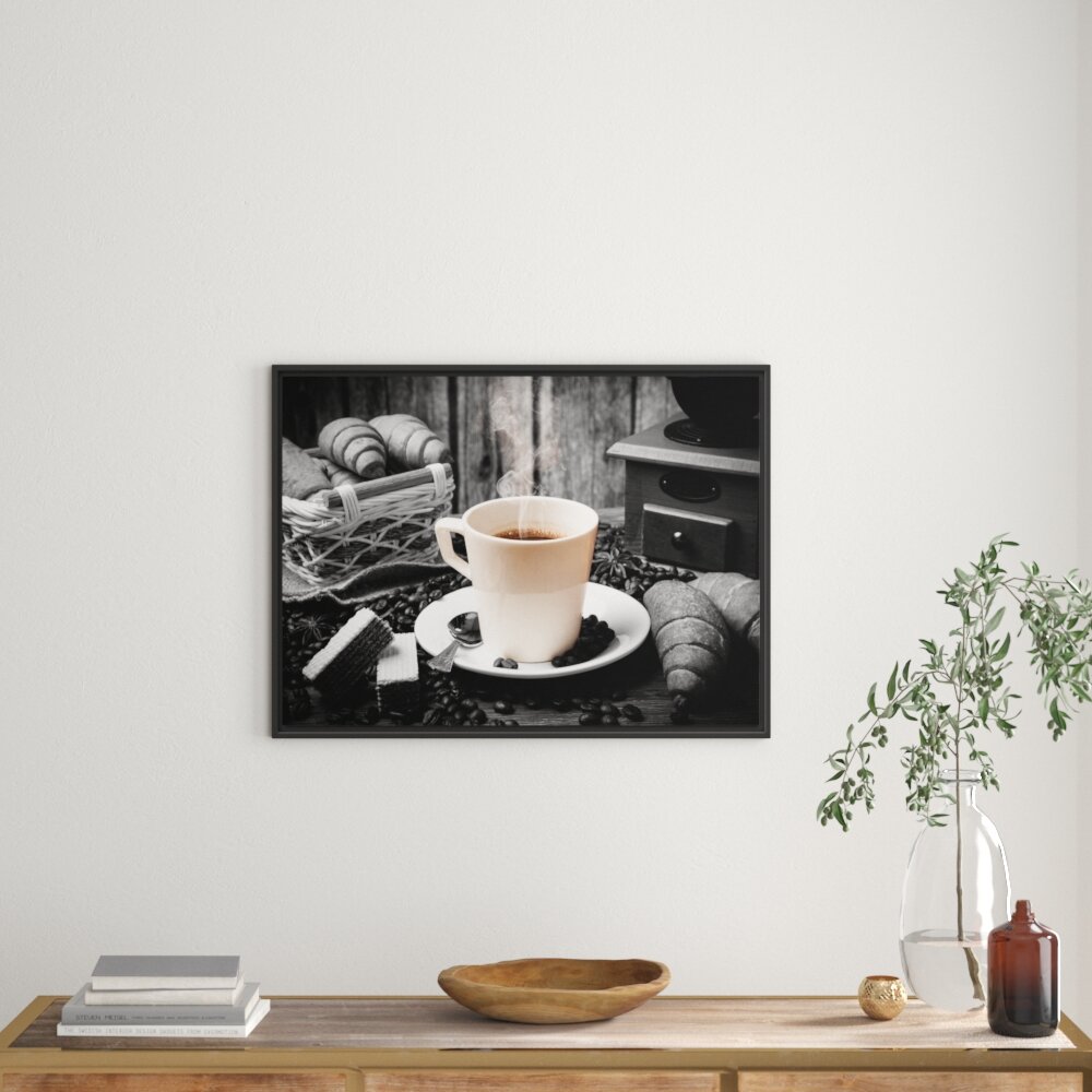 Gerahmtes Wandbild frisch aufgebrühter Kaffee