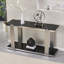 Canapé et console avec rangement, vestibule moderne en verre et métal de 55 po