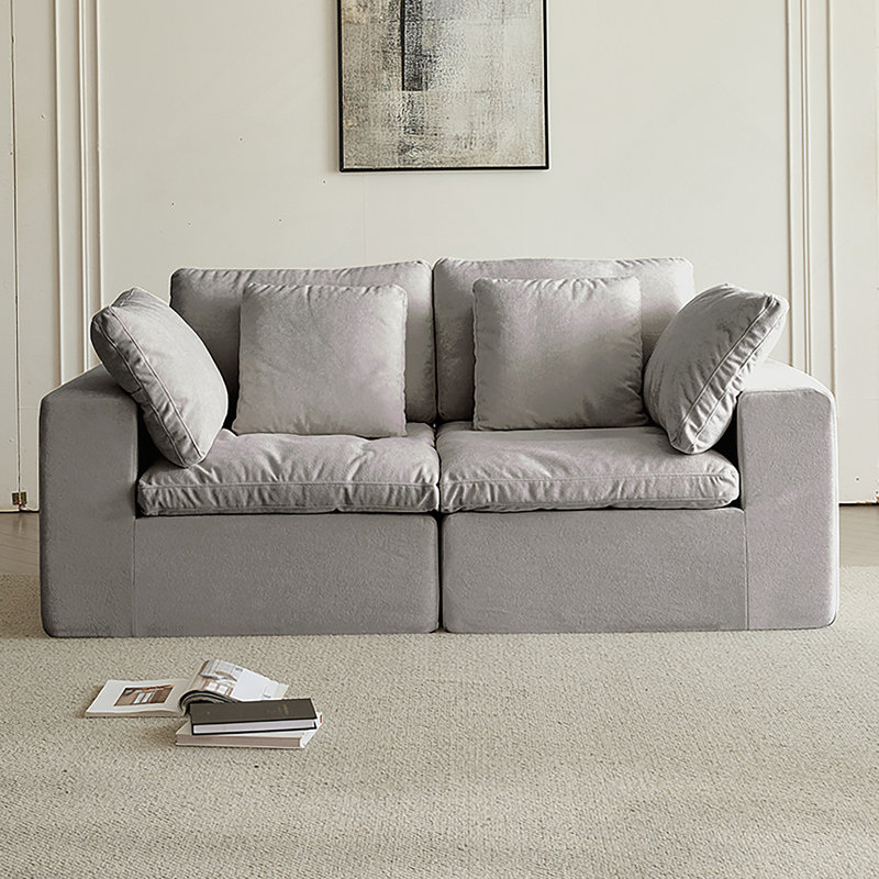 Canapé modulaire Boneless, Gris clair