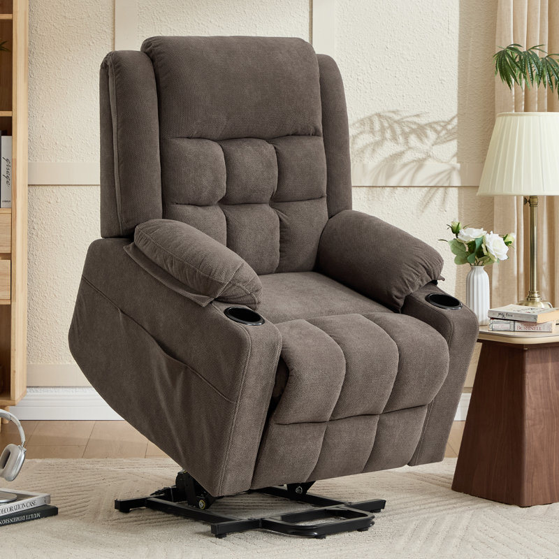 Power Lift Recliner Chair with Massage and Heat for Elders, Brown