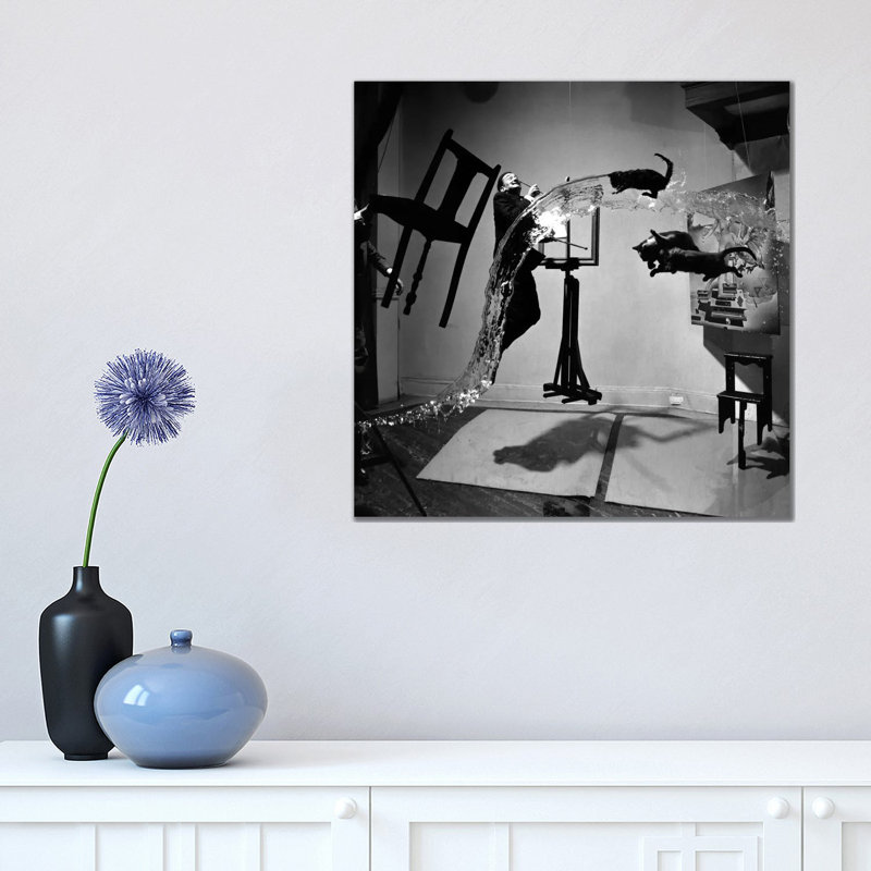 Dali Atomicus, Photo by Philippe Halsman - Wrapped Canvas Print, 45.72 cm H x 45.72 cm W x 1.91 cm D