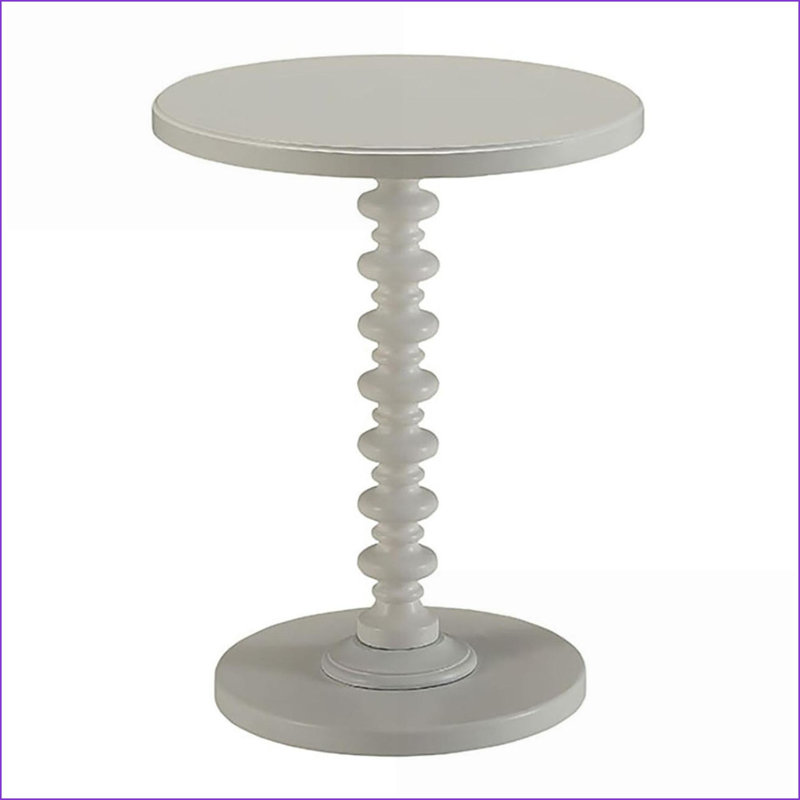 Table basse blanche en bois compacte - Conception ronde compacte pour les petits espaces de vie, Blanc