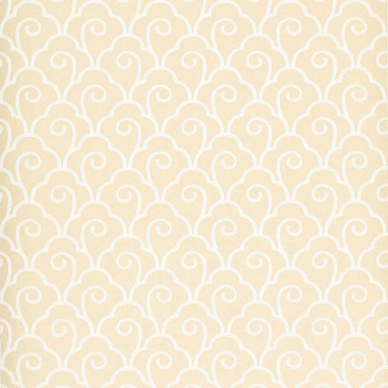 Scallop Filigree Sisal Wallpaper, Cream