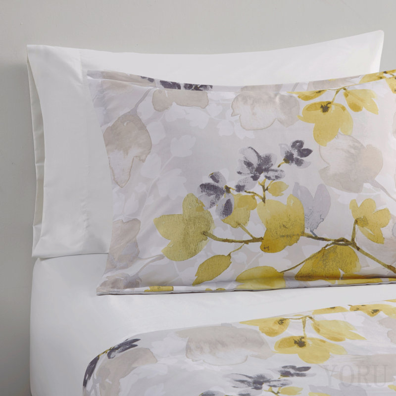 Ensemble d'édredon avec draps jaune, Double / édredon double